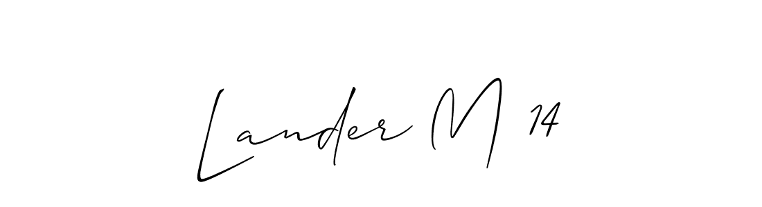 Make a beautiful signature design for name Lander M 14. Use this online signature maker to create a handwritten signature for free. Lander M 14 signature style 2 images and pictures png