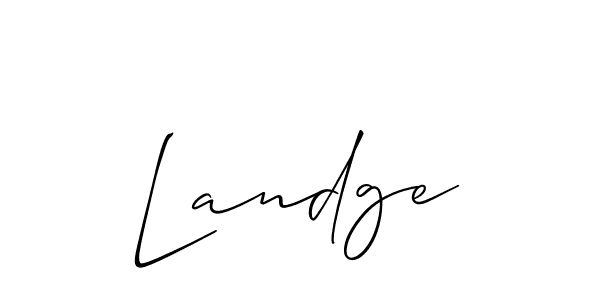 Make a short Landge signature style. Manage your documents anywhere anytime using Allison_Script. Create and add eSignatures, submit forms, share and send files easily. Landge signature style 2 images and pictures png