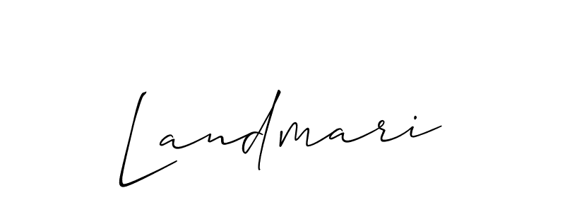It looks lik you need a new signature style for name Landmari. Design unique handwritten (Allison_Script) signature with our free signature maker in just a few clicks. Landmari signature style 2 images and pictures png