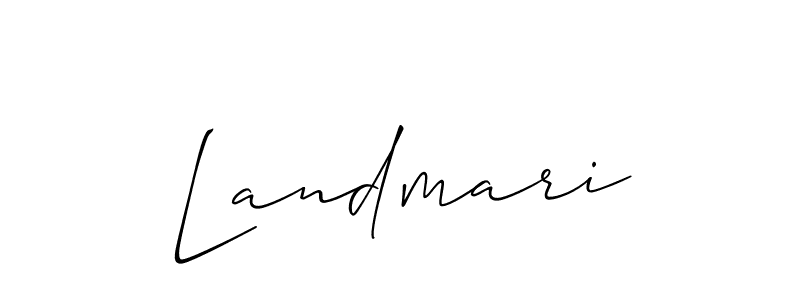 It looks lik you need a new signature style for name Landmari. Design unique handwritten (Allison_Script) signature with our free signature maker in just a few clicks. Landmari signature style 2 images and pictures png