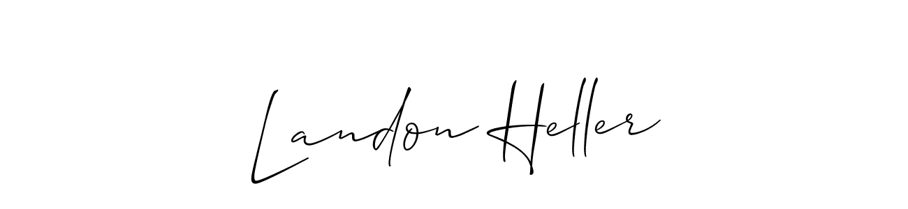 See photos of Landon Heller official signature by Spectra . Check more albums & portfolios. Read reviews & check more about Allison_Script font. Landon Heller signature style 2 images and pictures png