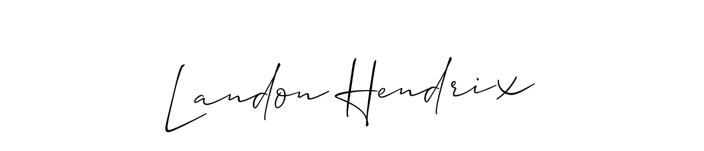 You should practise on your own different ways (Allison_Script) to write your name (Landon Hendrix) in signature. don't let someone else do it for you. Landon Hendrix signature style 2 images and pictures png