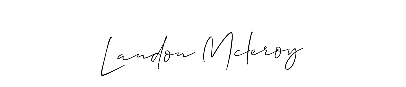 Landon Mcleroy stylish signature style. Best Handwritten Sign (Allison_Script) for my name. Handwritten Signature Collection Ideas for my name Landon Mcleroy. Landon Mcleroy signature style 2 images and pictures png