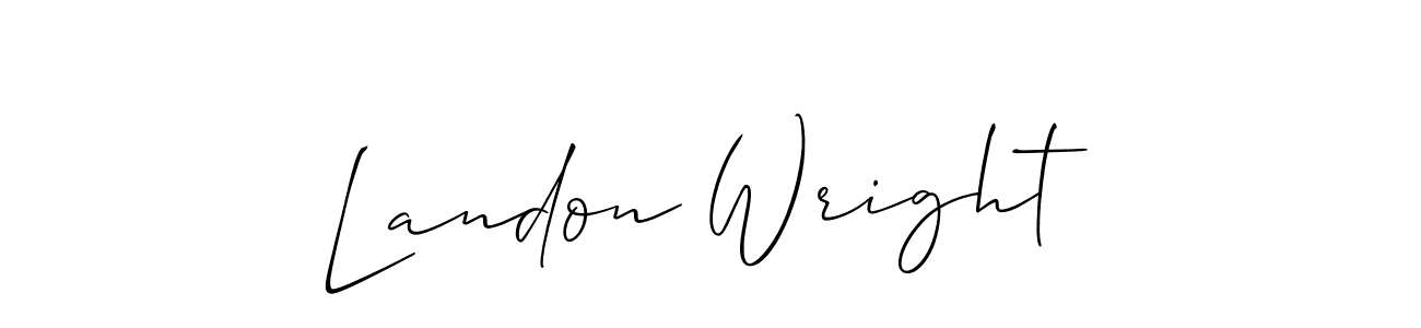 The best way (Allison_Script) to make a short signature is to pick only two or three words in your name. The name Landon Wright include a total of six letters. For converting this name. Landon Wright signature style 2 images and pictures png