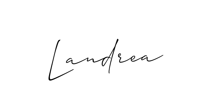 Make a beautiful signature design for name Landrea. With this signature (Allison_Script) style, you can create a handwritten signature for free. Landrea signature style 2 images and pictures png