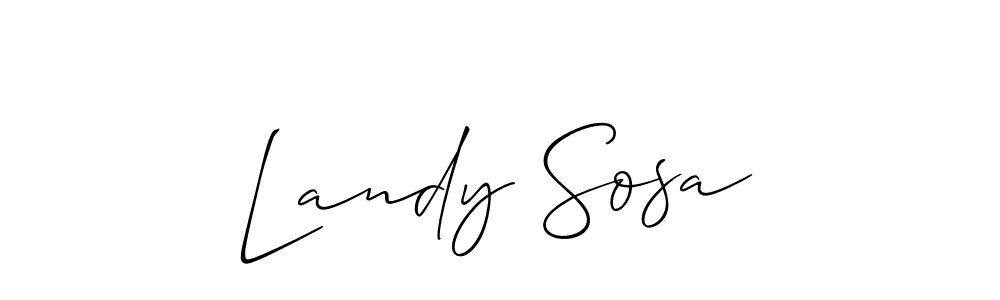 Also we have Landy Sosa name is the best signature style. Create professional handwritten signature collection using Allison_Script autograph style. Landy Sosa signature style 2 images and pictures png