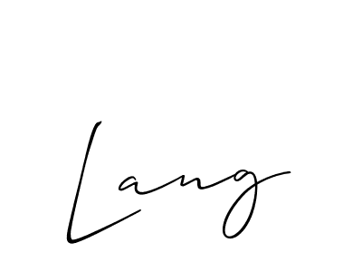 It looks lik you need a new signature style for name Lang. Design unique handwritten (Allison_Script) signature with our free signature maker in just a few clicks. Lang signature style 2 images and pictures png