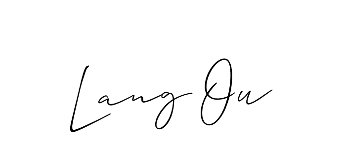 if you are searching for the best signature style for your name Lang Ou. so please give up your signature search. here we have designed multiple signature styles  using Allison_Script. Lang Ou signature style 2 images and pictures png