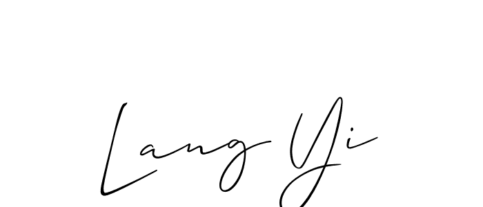 How to make Lang Yi signature? Allison_Script is a professional autograph style. Create handwritten signature for Lang Yi name. Lang Yi signature style 2 images and pictures png