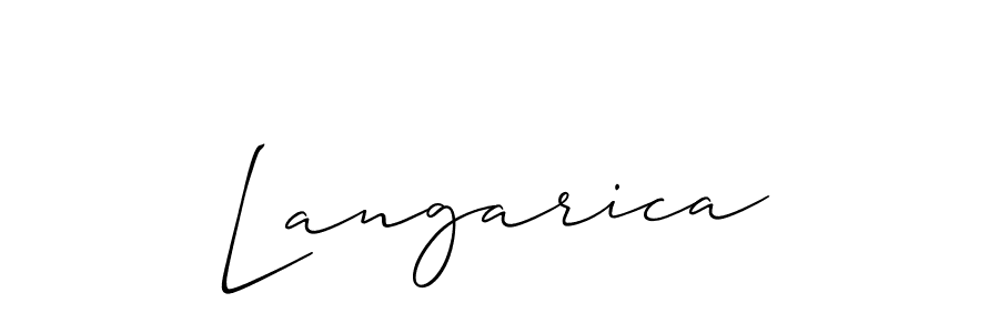 if you are searching for the best signature style for your name Langarica. so please give up your signature search. here we have designed multiple signature styles  using Allison_Script. Langarica signature style 2 images and pictures png