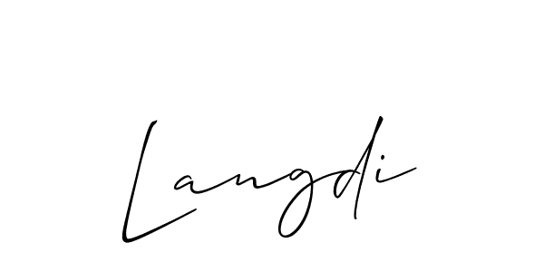 It looks lik you need a new signature style for name Langdi. Design unique handwritten (Allison_Script) signature with our free signature maker in just a few clicks. Langdi signature style 2 images and pictures png