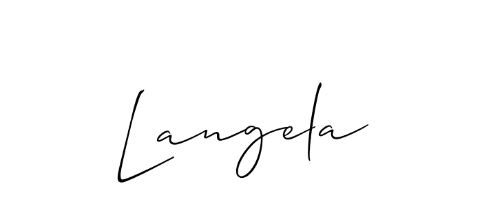 Design your own signature with our free online signature maker. With this signature software, you can create a handwritten (Allison_Script) signature for name Langela. Langela signature style 2 images and pictures png