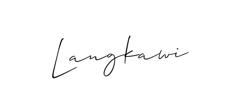Design your own signature with our free online signature maker. With this signature software, you can create a handwritten (Allison_Script) signature for name Langkawi. Langkawi signature style 2 images and pictures png