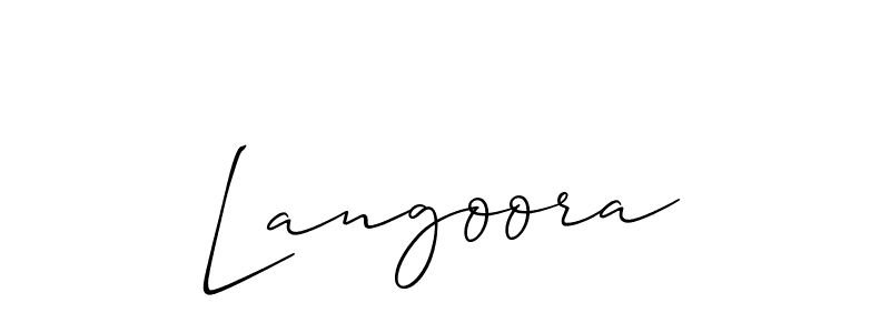 Create a beautiful signature design for name Langoora. With this signature (Allison_Script) fonts, you can make a handwritten signature for free. Langoora signature style 2 images and pictures png