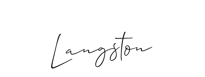 Create a beautiful signature design for name Langston. With this signature (Allison_Script) fonts, you can make a handwritten signature for free. Langston signature style 2 images and pictures png