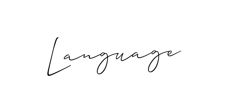 Design your own signature with our free online signature maker. With this signature software, you can create a handwritten (Allison_Script) signature for name Language. Language signature style 2 images and pictures png
