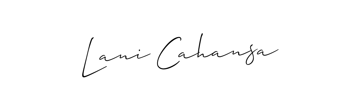 How to Draw Lani Cahansa signature style? Allison_Script is a latest design signature styles for name Lani Cahansa. Lani Cahansa signature style 2 images and pictures png