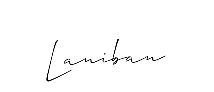 Also You can easily find your signature by using the search form. We will create Laniban name handwritten signature images for you free of cost using Allison_Script sign style. Laniban signature style 2 images and pictures png