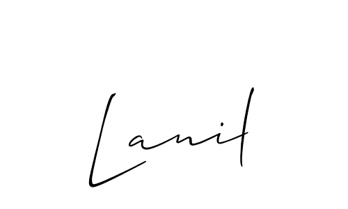 How to make Lanil name signature. Use Allison_Script style for creating short signs online. This is the latest handwritten sign. Lanil signature style 2 images and pictures png