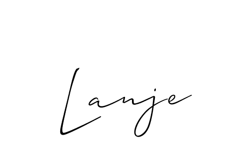 Allison_Script is a professional signature style that is perfect for those who want to add a touch of class to their signature. It is also a great choice for those who want to make their signature more unique. Get Lanje name to fancy signature for free. Lanje signature style 2 images and pictures png