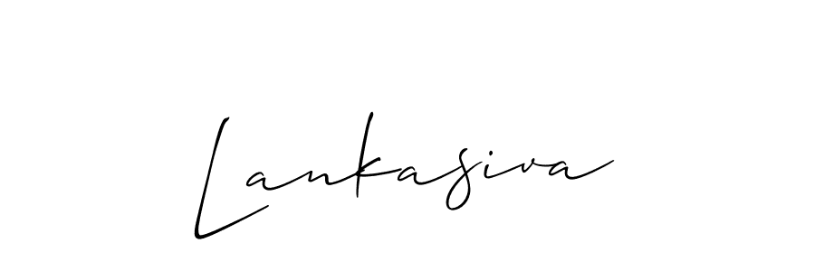 Use a signature maker to create a handwritten signature online. With this signature software, you can design (Allison_Script) your own signature for name Lankasiva. Lankasiva signature style 2 images and pictures png