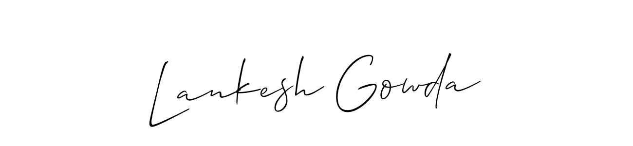 Create a beautiful signature design for name Lankesh Gowda. With this signature (Allison_Script) fonts, you can make a handwritten signature for free. Lankesh Gowda signature style 2 images and pictures png