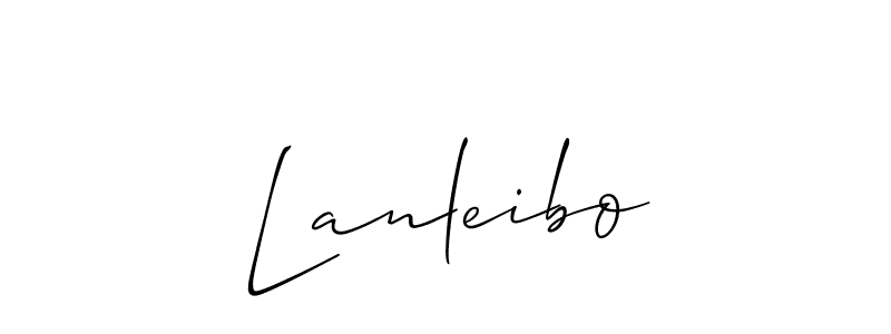 Allison_Script is a professional signature style that is perfect for those who want to add a touch of class to their signature. It is also a great choice for those who want to make their signature more unique. Get Lanleibo name to fancy signature for free. Lanleibo signature style 2 images and pictures png