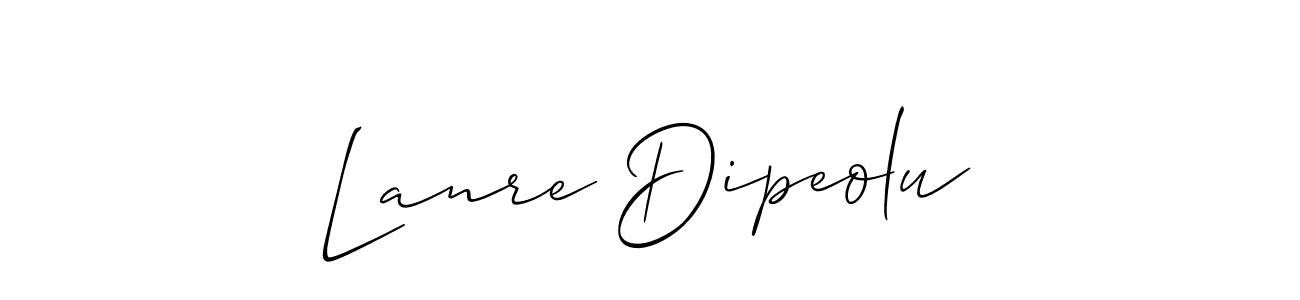 if you are searching for the best signature style for your name Lanre Dipeolu. so please give up your signature search. here we have designed multiple signature styles  using Allison_Script. Lanre Dipeolu signature style 2 images and pictures png