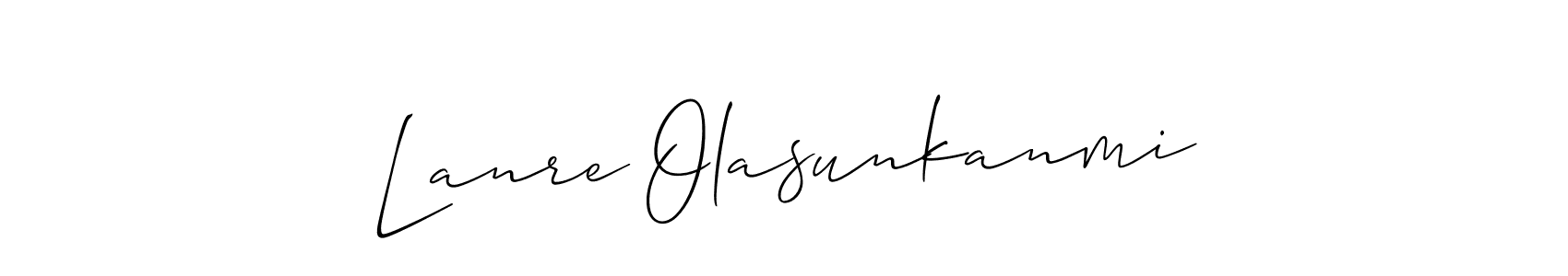Allison_Script is a professional signature style that is perfect for those who want to add a touch of class to their signature. It is also a great choice for those who want to make their signature more unique. Get Lanre Olasunkanmi name to fancy signature for free. Lanre Olasunkanmi signature style 2 images and pictures png