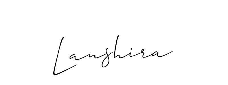 Make a beautiful signature design for name Lanshira. With this signature (Allison_Script) style, you can create a handwritten signature for free. Lanshira signature style 2 images and pictures png