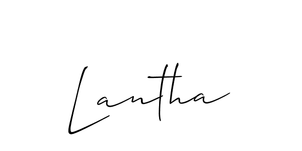 Make a beautiful signature design for name Lantha. With this signature (Allison_Script) style, you can create a handwritten signature for free. Lantha signature style 2 images and pictures png