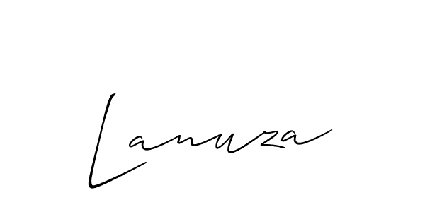 Design your own signature with our free online signature maker. With this signature software, you can create a handwritten (Allison_Script) signature for name Lanuza. Lanuza signature style 2 images and pictures png