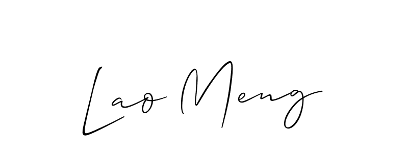 Use a signature maker to create a handwritten signature online. With this signature software, you can design (Allison_Script) your own signature for name Lao Meng. Lao Meng signature style 2 images and pictures png