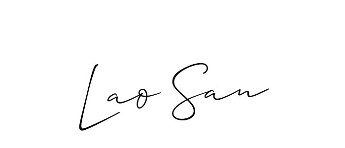 Lao San stylish signature style. Best Handwritten Sign (Allison_Script) for my name. Handwritten Signature Collection Ideas for my name Lao San. Lao San signature style 2 images and pictures png