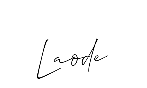 Use a signature maker to create a handwritten signature online. With this signature software, you can design (Allison_Script) your own signature for name Laode. Laode signature style 2 images and pictures png