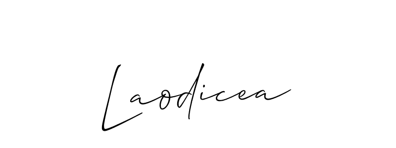 It looks lik you need a new signature style for name Laodicea. Design unique handwritten (Allison_Script) signature with our free signature maker in just a few clicks. Laodicea signature style 2 images and pictures png