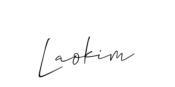 How to make Laokim name signature. Use Allison_Script style for creating short signs online. This is the latest handwritten sign. Laokim signature style 2 images and pictures png