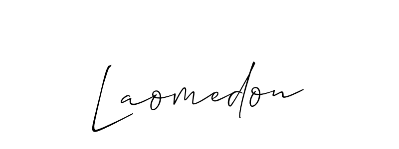 How to make Laomedon signature? Allison_Script is a professional autograph style. Create handwritten signature for Laomedon name. Laomedon signature style 2 images and pictures png