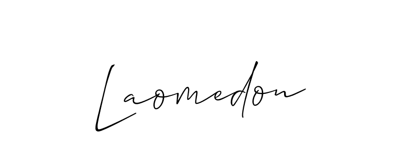 Use a signature maker to create a handwritten signature online. With this signature software, you can design (Allison_Script) your own signature for name Laomedon. Laomedon signature style 2 images and pictures png
