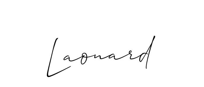 Use a signature maker to create a handwritten signature online. With this signature software, you can design (Allison_Script) your own signature for name Laonard. Laonard signature style 2 images and pictures png