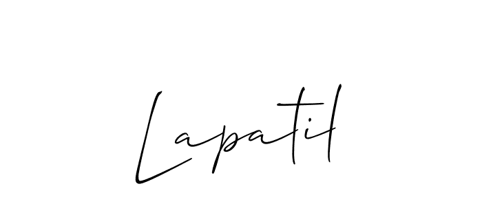 Make a beautiful signature design for name Lapatil. With this signature (Allison_Script) style, you can create a handwritten signature for free. Lapatil signature style 2 images and pictures png