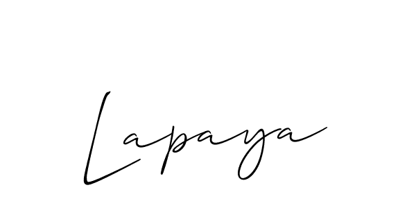 Use a signature maker to create a handwritten signature online. With this signature software, you can design (Allison_Script) your own signature for name Lapaya. Lapaya signature style 2 images and pictures png