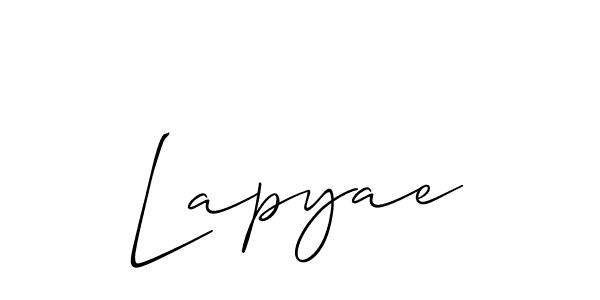 Similarly Allison_Script is the best handwritten signature design. Signature creator online .You can use it as an online autograph creator for name Lapyae. Lapyae signature style 2 images and pictures png