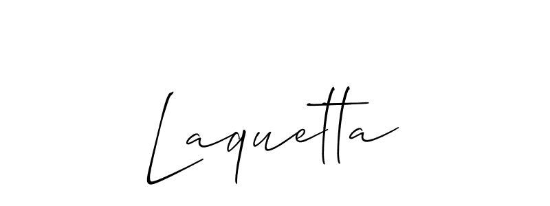 Make a short Laquetta signature style. Manage your documents anywhere anytime using Allison_Script. Create and add eSignatures, submit forms, share and send files easily. Laquetta signature style 2 images and pictures png