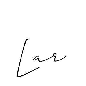 Use a signature maker to create a handwritten signature online. With this signature software, you can design (Allison_Script) your own signature for name Lar. Lar signature style 2 images and pictures png