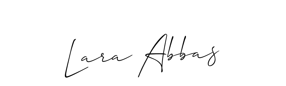 This is the best signature style for the Lara Abbas name. Also you like these signature font (Allison_Script). Mix name signature. Lara Abbas signature style 2 images and pictures png