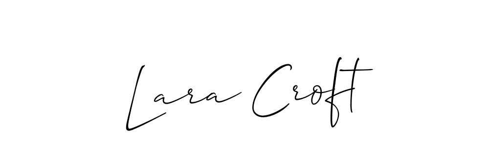 You should practise on your own different ways (Allison_Script) to write your name (Lara Croft) in signature. don't let someone else do it for you. Lara Croft signature style 2 images and pictures png
