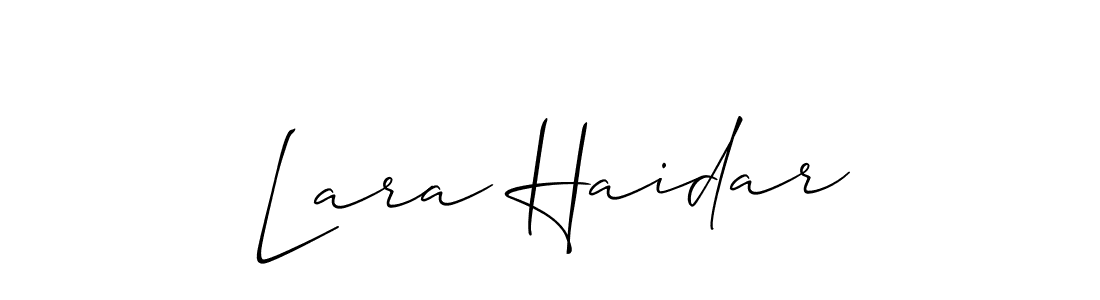 Make a short Lara Haidar signature style. Manage your documents anywhere anytime using Allison_Script. Create and add eSignatures, submit forms, share and send files easily. Lara Haidar signature style 2 images and pictures png
