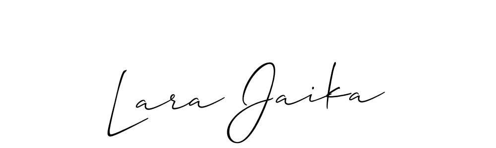 How to Draw Lara Jaika signature style? Allison_Script is a latest design signature styles for name Lara Jaika. Lara Jaika signature style 2 images and pictures png