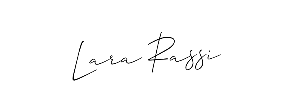 You should practise on your own different ways (Allison_Script) to write your name (Lara Rassi) in signature. don't let someone else do it for you. Lara Rassi signature style 2 images and pictures png